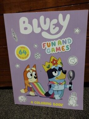 Bluey Fun and Games Coloring Book - Purple